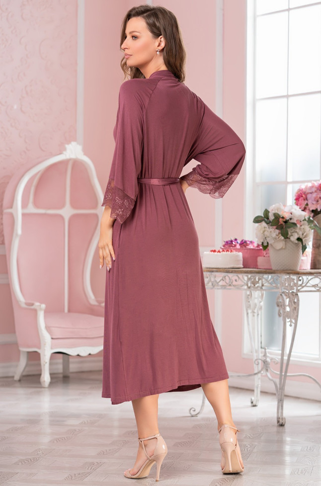 Халат длинный женский из вискозы Mia-Amore "Leticia" 1679 какао 