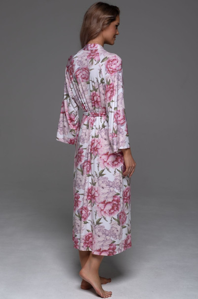 Халат длинный запашной женский Abbey 5559 'Mia-Amore' - с рукавом 3/4, карманами, из вискозного трикотажа
