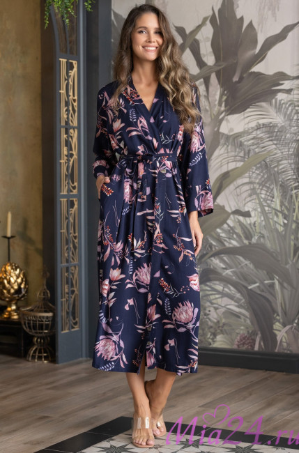 Халат домашний женский из вискозы Mia-Amore "Night Garden" 5199