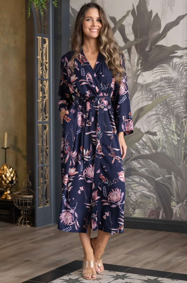 Халат домашний женский из вискозы Mia-Amore "Night Garden" 5199