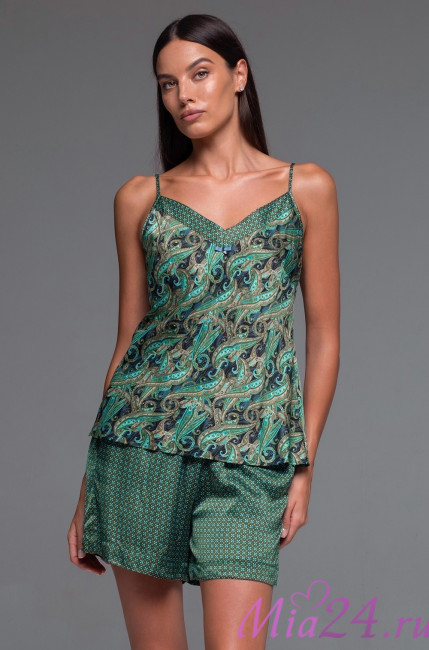 Пижама женская шелковая с шортами Mia-Amore "Amina" 4102 Пижама женская шелковая с шортами Mia-Amore "Amina" 4102