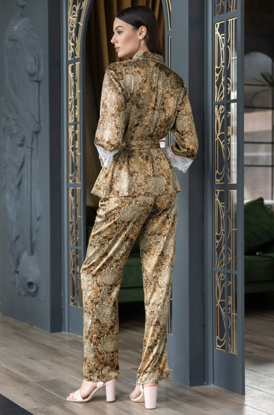 Комплект домашний женский шелковый Mia-Amore Cappuccino 3116 