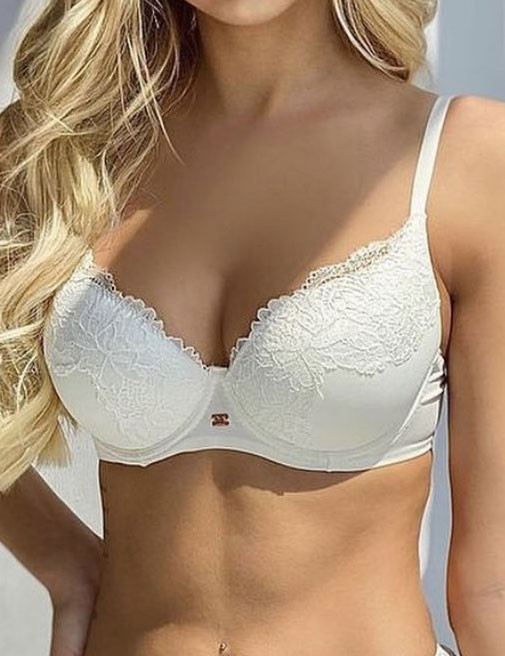 Бюстгальтер балконет "Saten Plunge" Lormar молочный (panna)