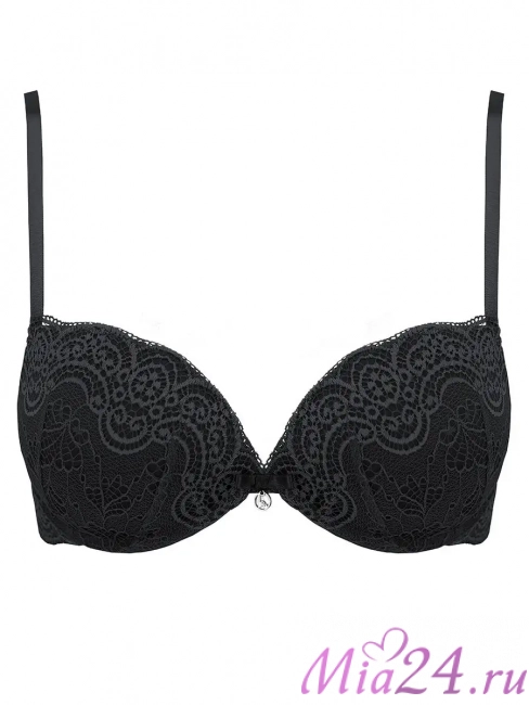 Бюстгальтер супер пуш-ап Double Pizzo Lormar черный