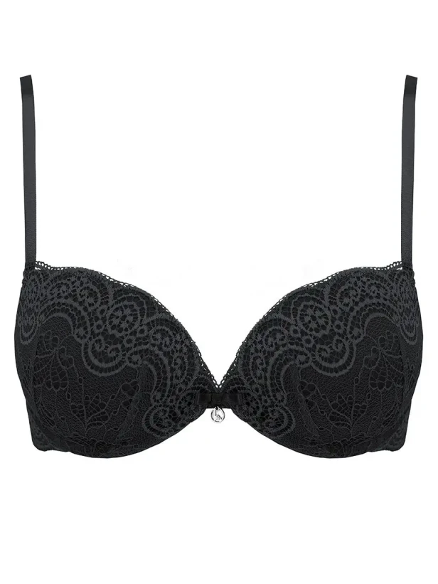 Бюстгальтер супер пуш-ап Double Pizzo Lormar черный