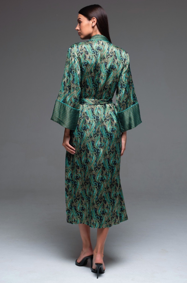 Халат женский длинный шелковый Mia-Amore "Amina" 4109