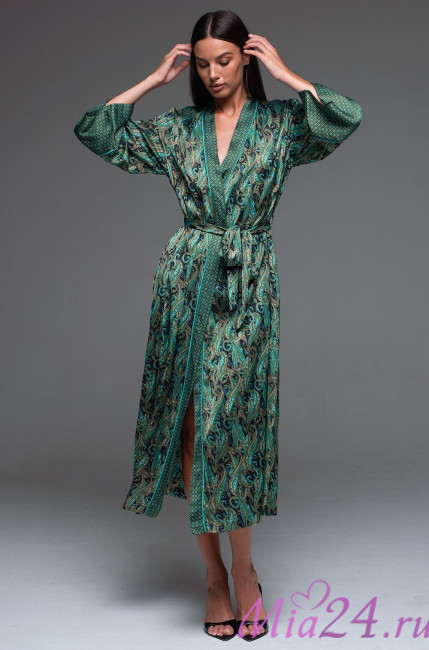 Халат женский длинный шелковый Mia-Amore "Amina" 4109 Халат женский длинный шелковый Mia-Amore "Amina" 4109