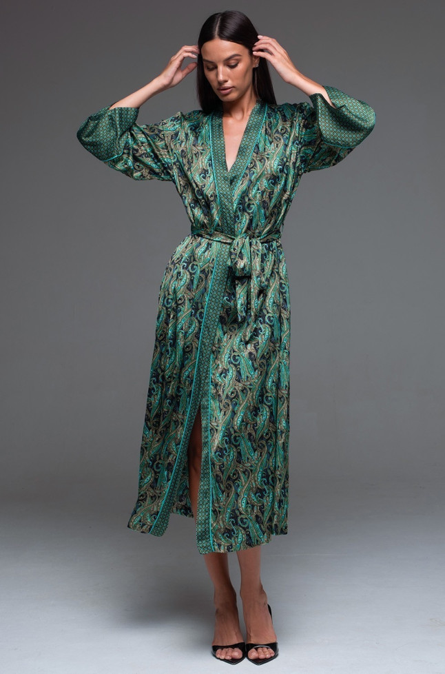 Халат женский длинный шелковый Mia-Amore "Amina" 4109