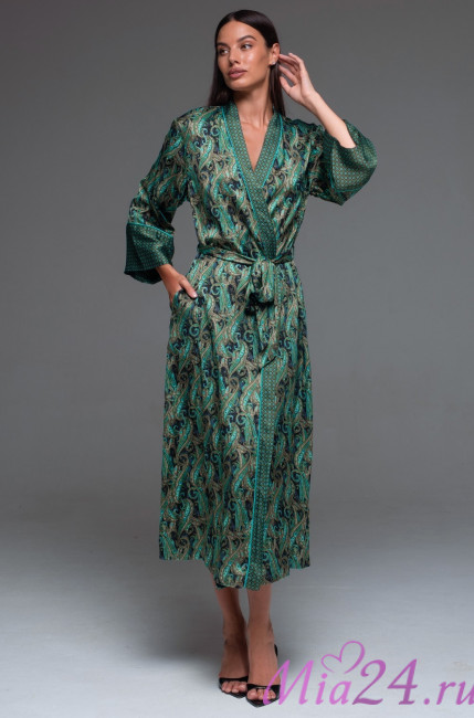 Халат женский длинный шелковый Mia-Amore "Amina" 4109 Халат женский длинный шелковый Mia-Amore "Amina" 4109