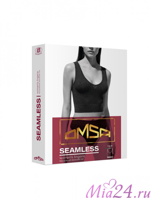 Топ женский удлиненный на широких бретелях Omsa 1242-02SS серый меланж Топ женский удлиненный на широких бретелях Omsa 1242-02SS серый меланж