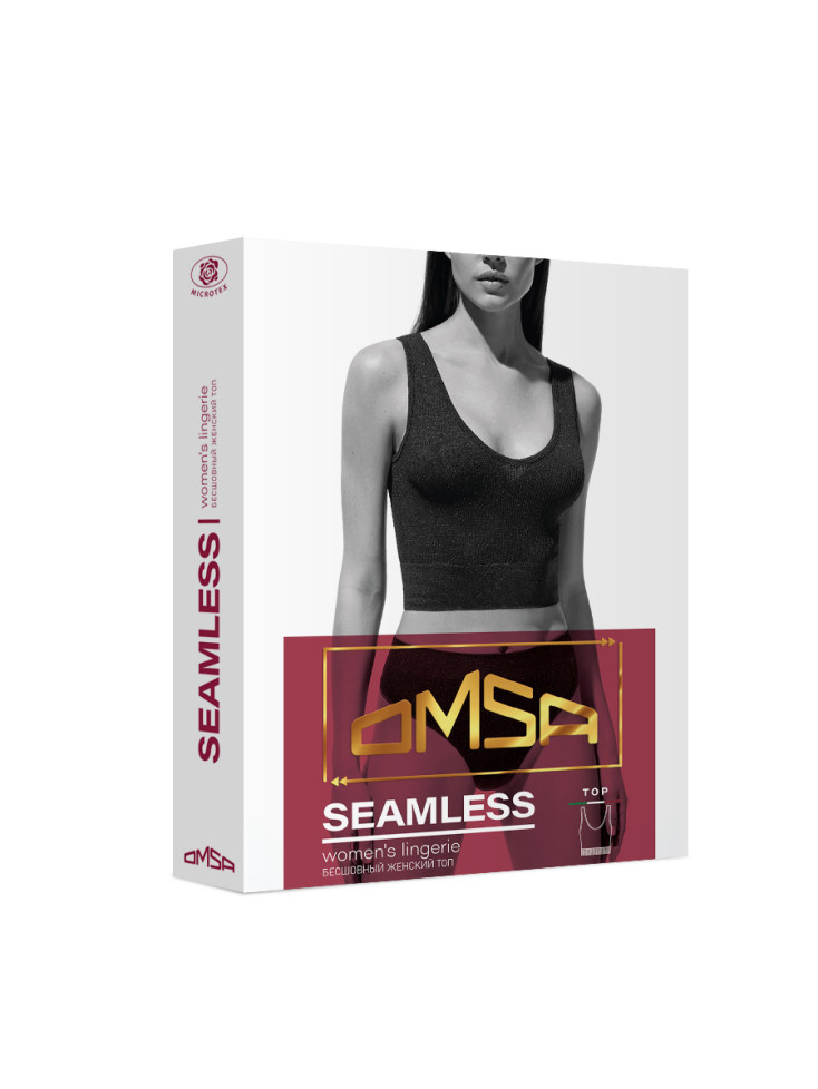 Топ женский удлиненный на широких бретелях Omsa 1242-02SS серый меланж