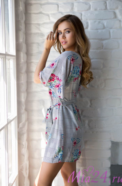 Туника женская с коротким рукавом из вискозы Mia-Mia "Alice" 16324 серый Туника женская с коротким рукавом из вискозы Mia-Mia "Alice" 16324 серый