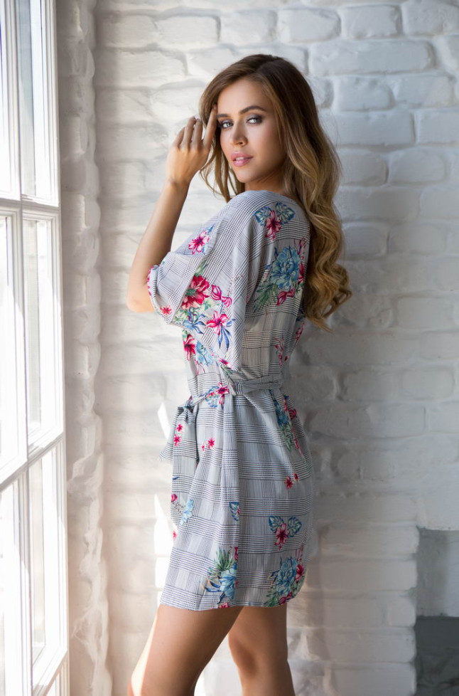 Туника женская с коротким рукавом из вискозы Mia-Mia "Alice" 16324 серый