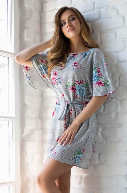 Туника женская с коротким рукавом из вискозы Mia-Mia "Alice" 16324 серый