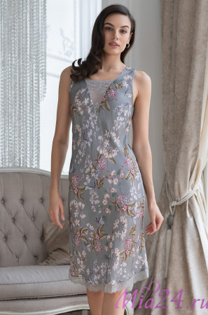 Сорочка женская из шелка с вискозой Mia-Amore "Amely" 5044 серый  