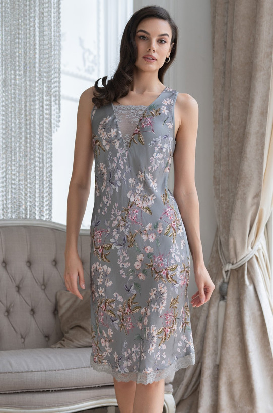 Сорочка женская из шелка с вискозой Mia-Amore "Amely" 5044 серый  