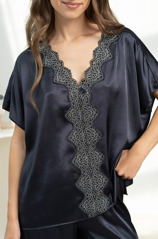 Комплект домашний женский шелковый блуза+брюки Mia-Amore "Emmanuelle" 4346