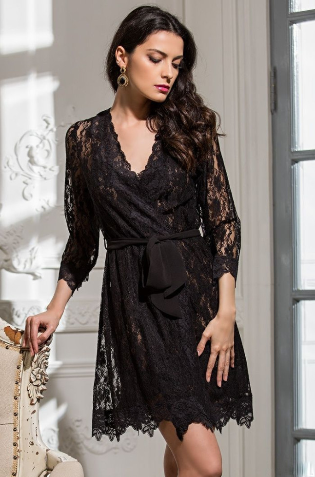 Халат кружевной Mia-Amore "Jasmin" 9803 черный