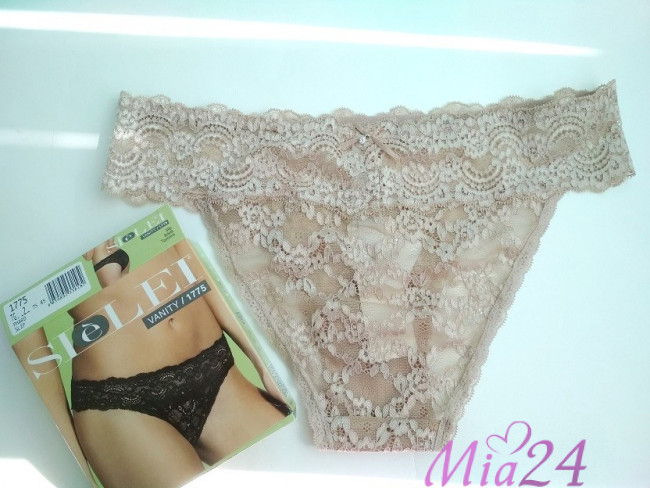 Кружевные трусики-слип Sielei "Vanity" 1775 бежевый