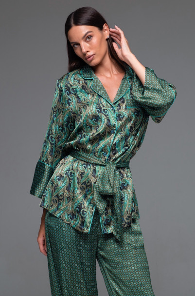 Комплект домашний шелковый с брюками Mia-Amore "Amina" 4106