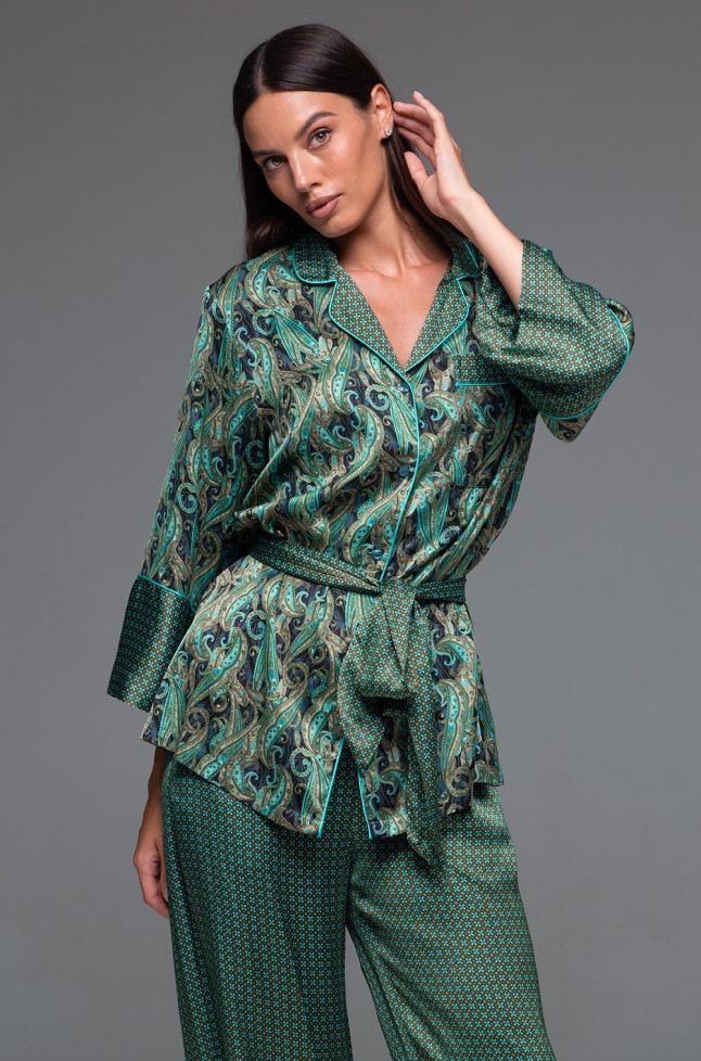 Комплект домашний шелковый с брюками Mia-Amore "Amina" 4106