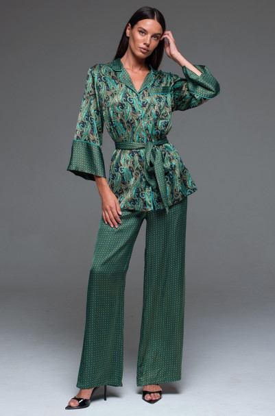 Комплект домашний шелковый с брюками Mia-Amore "Amina" 4106