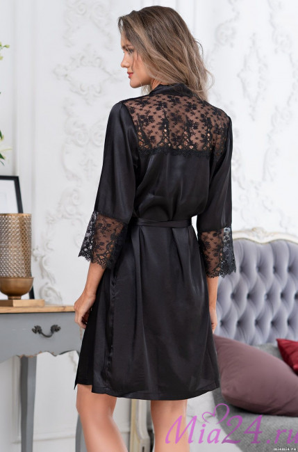Халат шелковый Mia-Amore "Edita" 3673 черный