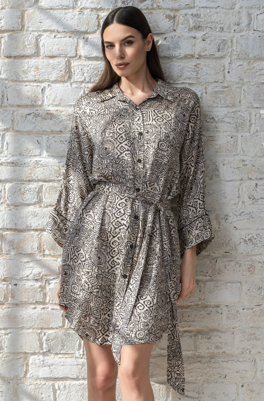 Халат короткий женский на пуговицах Mia-Amore "Runa" 3997