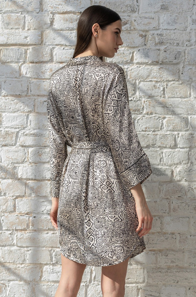 Халат короткий женский на пуговицах Mia-Amore "Runa" 3997