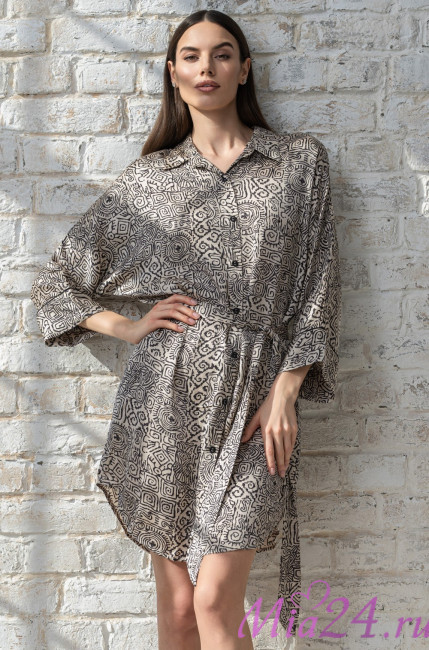 Халат короткий женский на пуговицах Mia-Amore "Runa" 3997