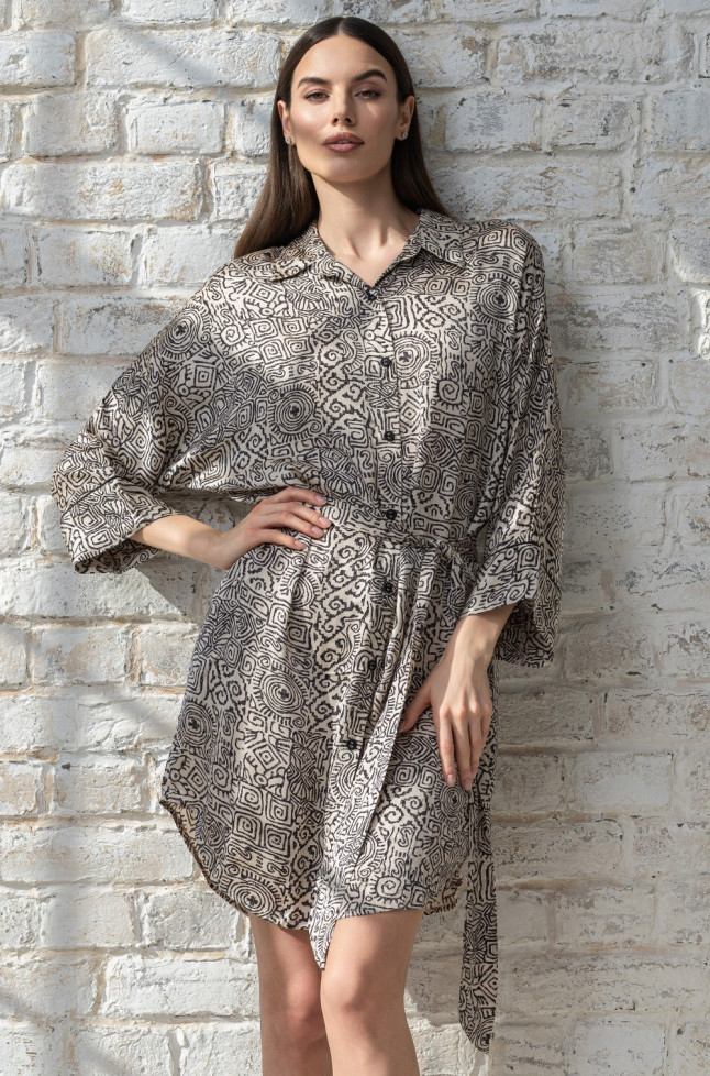 Халат короткий женский на пуговицах Mia-Amore "Runa" 3997