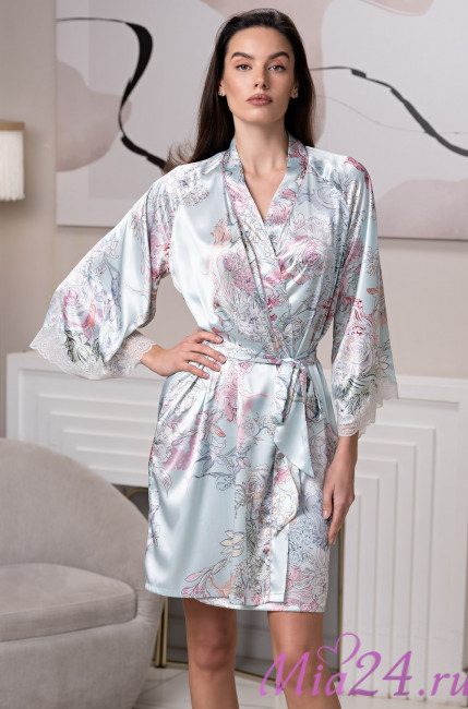 Халат короткий женский шелковый Mia-Amore "Gabriel" 4523