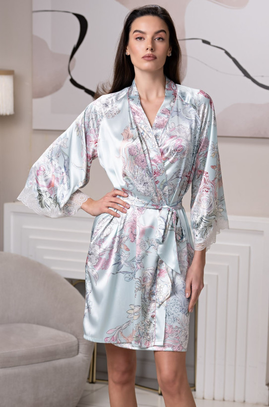 Халат короткий женский шелковый Mia-Amore "Gabriel" 4523