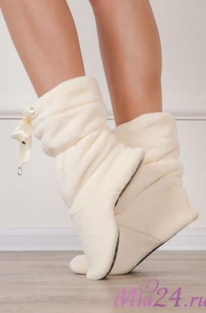 6 Сапожки домашние "Cleo" молочный
