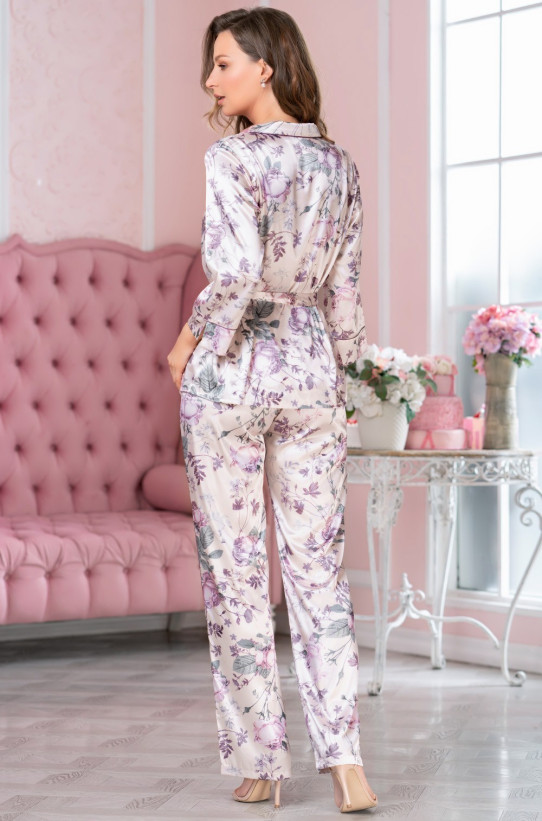 Пижамный комплект-тройка домашний шелковый Mia-Amore "Miracle" 3519 