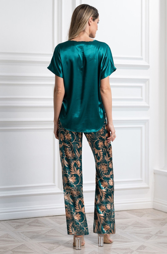 Комплект женский Emerald 3744 'Mia-Amore' - топ и брюки, шелковый