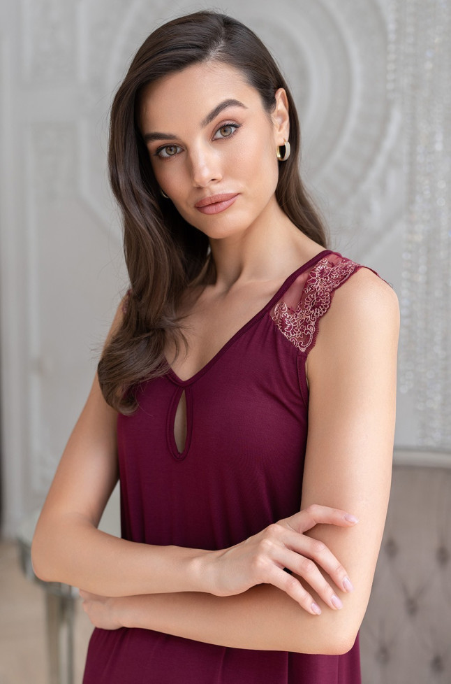 Сорочка женская из модала Mia-Amore Nuar 6244 бордо