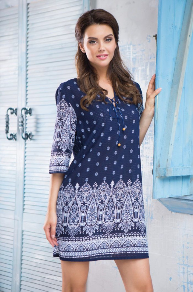 Туника женская домашняя Mia-Mia "Leona" 16214 синий