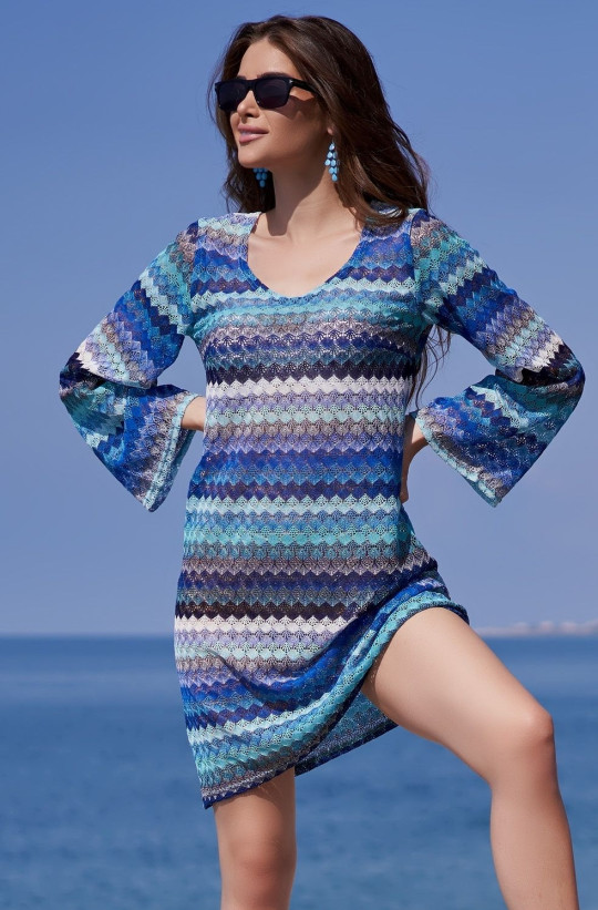 Туника пляжная Mia-Amore"Missoni" 8240 голубой