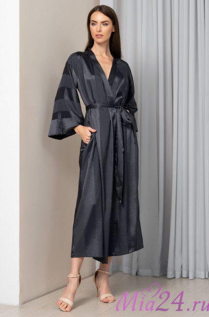 Халат длинный женский Mia-Amore "Ilona" 7549 графит