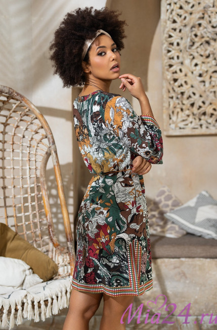 Туника свободного кроя Palmira 5341 'Mia-Amore' - с этническим принтом, вискоза