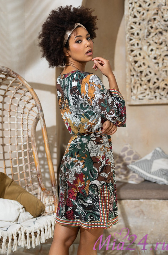 Туника свободного кроя Palmira 5341 'Mia-Amore' - с этническим принтом, вискоза