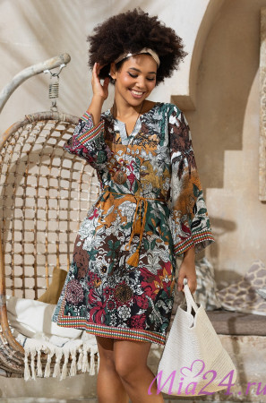 Туника свободного кроя Palmira 5341 'Mia-Amore' - с этническим принтом, вискоза