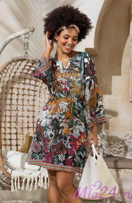 Туника свободного кроя Palmira 5341 'Mia-Amore' - с этническим принтом, вискоза