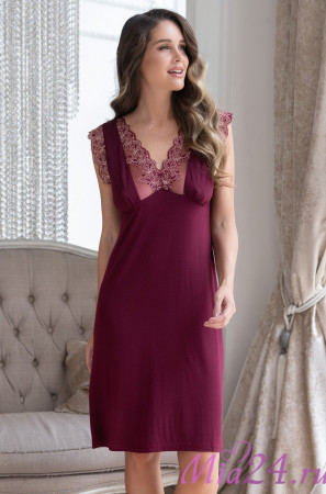 Сорочка женская с кружевом Mia-Amore Nuar 6245 бордо