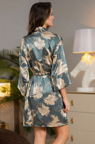 Халат шелковый короткий "Ornelia" Mia-Amore 3833