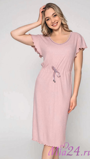 Платье женское домашнее из бамбука с вискозой "Reina" 198 серый Платье женское домашнее из бамбука с вискозой "Reina" 198 серый