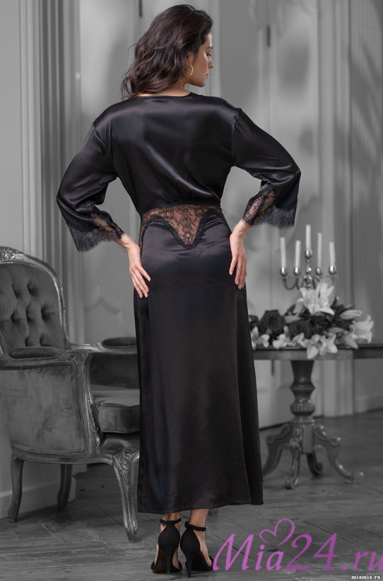 Длинный пеньюар женский с кружевом Mia-Amore "Madison" 8929