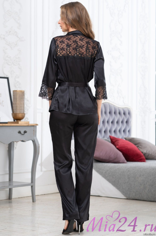Комплект домашний женский с брюками Mia-Amore "Edita" 3676 черный 