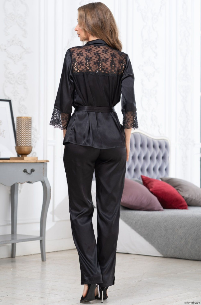 Комплект домашний женский с брюками Mia-Amore "Edita" 3676 черный 